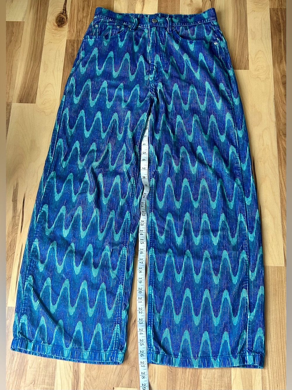 Urban Outfitters BDG Blue Wave Pattern Pants